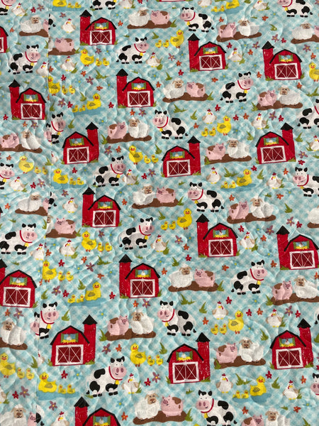 Farm Animal Quilted Baby Blanket