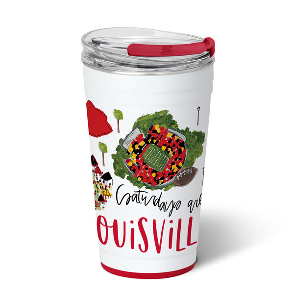 Saturdays in Louisville Party Cup 24oz Swig - Sew Cute By Katie