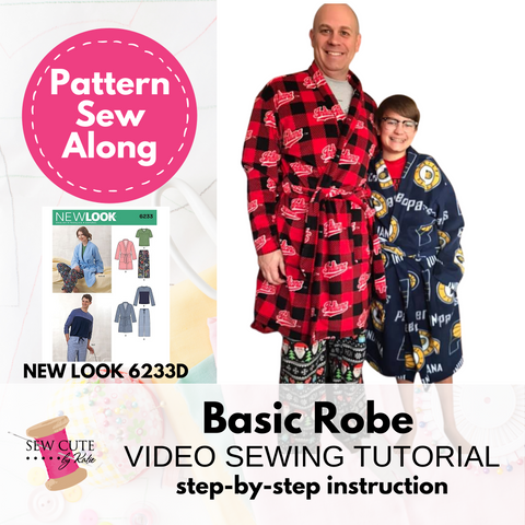 Bathrobe Sew Along Video - New Look Pattern 6233 - Sew Cute By Katie