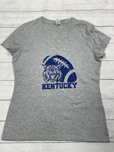 Vintage Kentucky Football V-neck t-shirt - Gray - Sew Cute By Katie