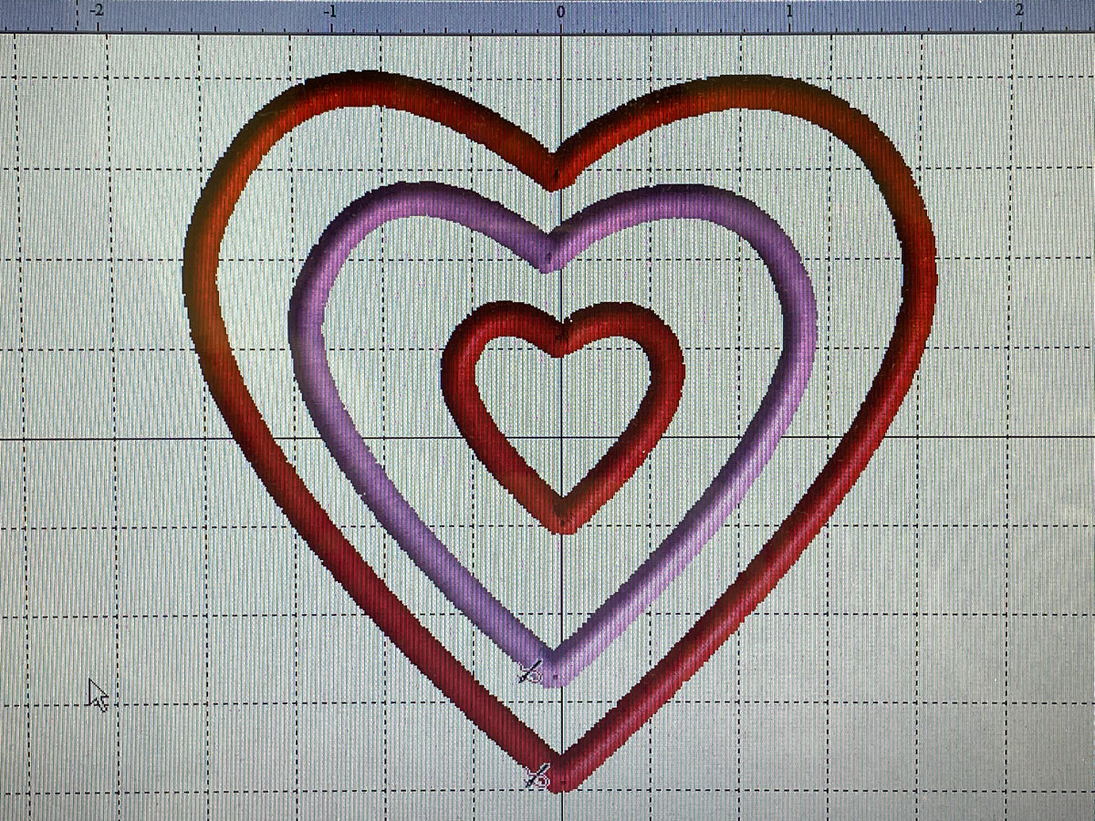 Triple Heart embroidery design