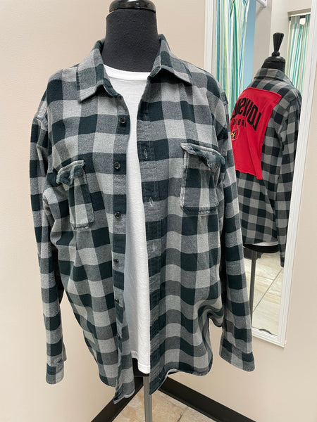 Upcycled Flannel - Louisville Cardinals
