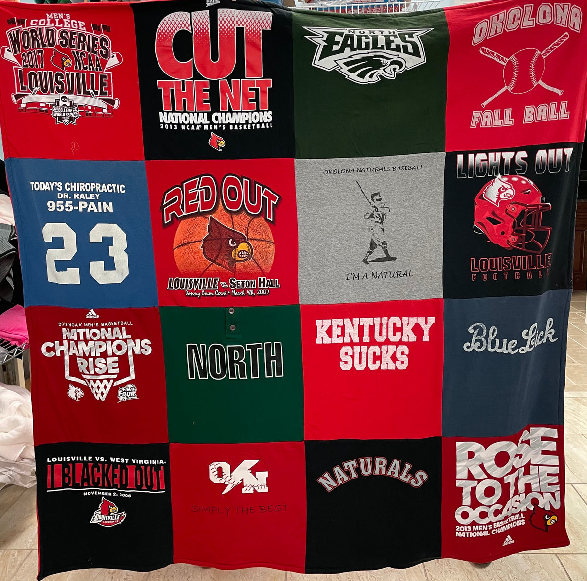 University of Kentucky T-Shirt Quilt 16 shirts