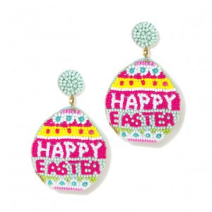 Happy Easter Beaded Earrings - Sew Cute By Katie