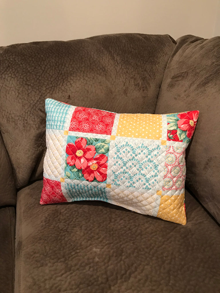 How to make a pillow from a quilted placemat or from your favorite sweatshirt.