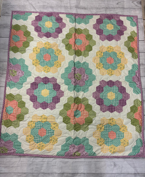 Grandma’s Garden Pattern Quilted Blanket - Sew Cute By Katie