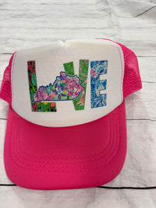 Love Trucker  Hat - Hot Pink