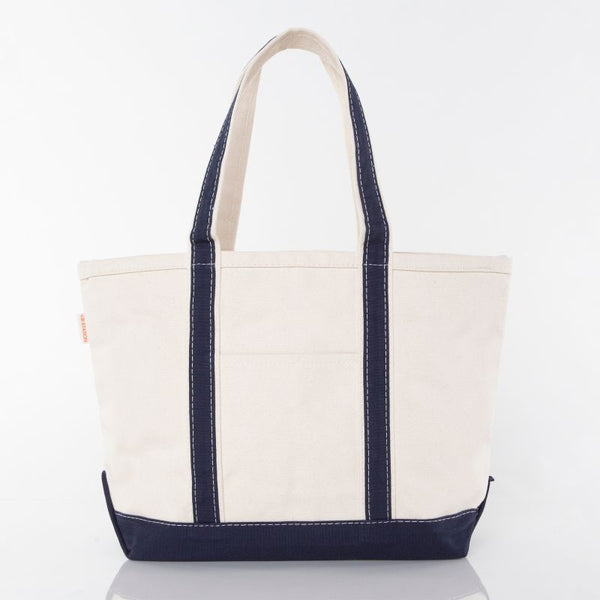 Zipper Top Tote - Navy - Sew Cute By Katie