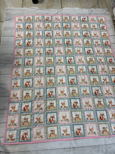 Woodland Animals Quilted Baby Blanket