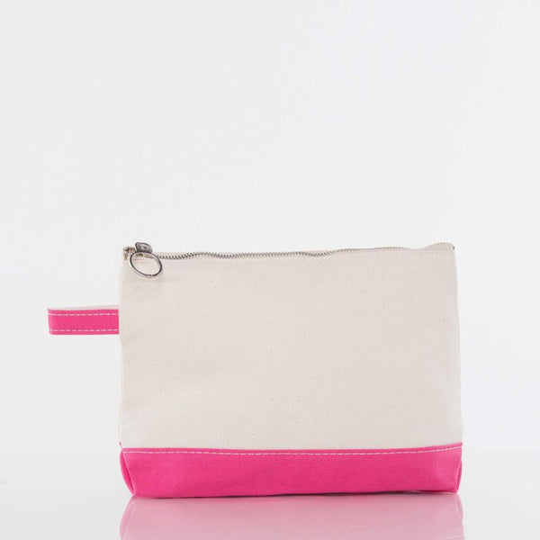 Canvas Cosmetic Bag - Pink - Sew Cute By Katie