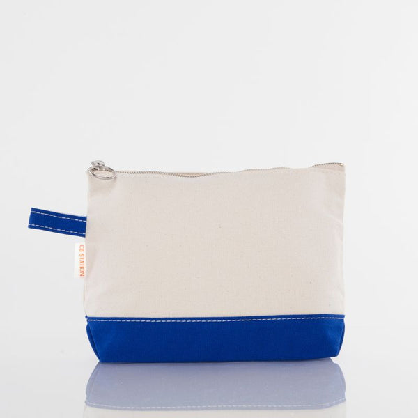 Canvas Cosmetic Bag - Royal Blue - Sew Cute By Katie