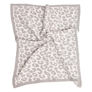 Gray Leopard  Luxe Knit Baby Blanket