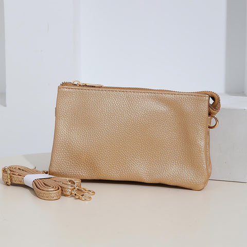 Crossbody Faux Leather Purse Gold
