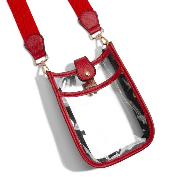 Game Day Mini Clear Crossbody - red