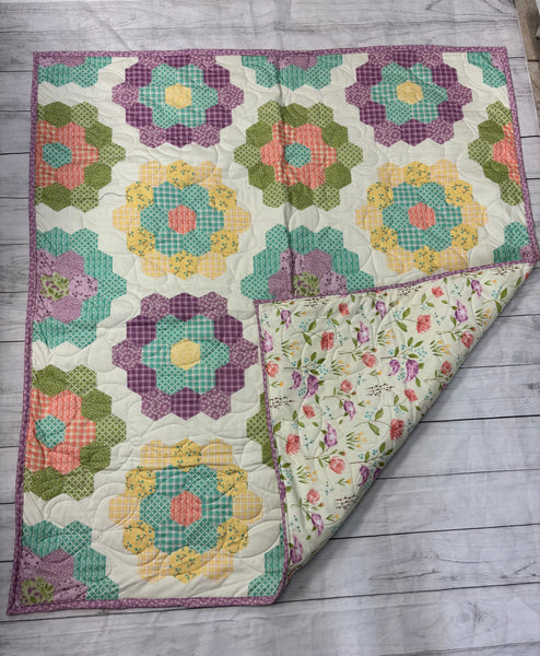 Grandma’s Garden Pattern Quilted Blanket - Sew Cute By Katie
