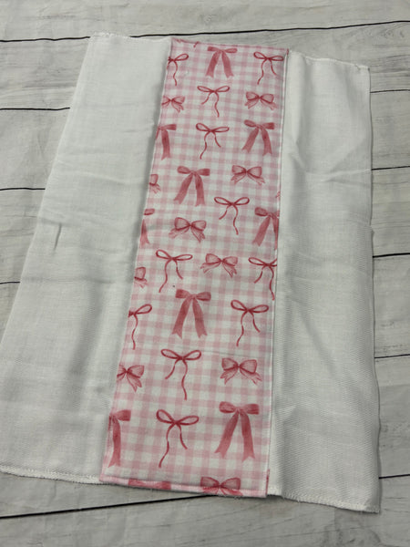 Bow Themed Flannel Baby Blanket and Burp Cloth Set - Sew Cute By Katie