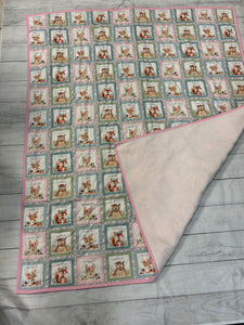 Woodland Animals Quilted Baby Blanket