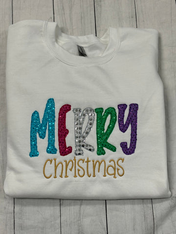 Merry Christmas Applique Sweatshirt