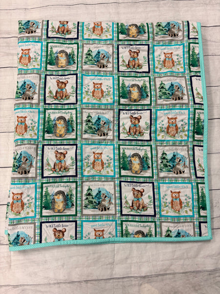 Woodland Animal Squares Baby Quilt