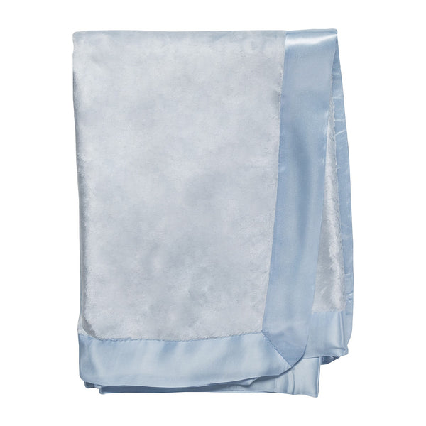 Satin Trim Baby Blanket - Blue - Sew Cute By Katie