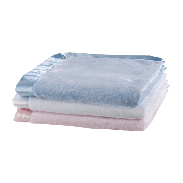 Satin Trim Baby Blanket - White - Sew Cute By Katie