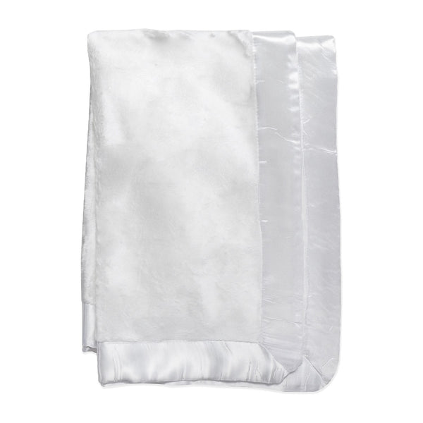 Satin Trim Baby Blanket - White - Sew Cute By Katie