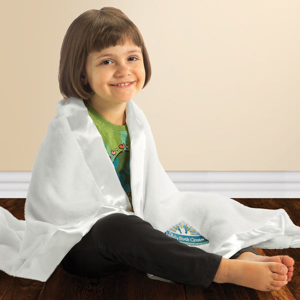 Satin Trim Baby Blanket - White - Sew Cute By Katie