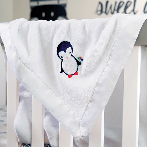Satin Trim Baby Blanket - White - Sew Cute By Katie