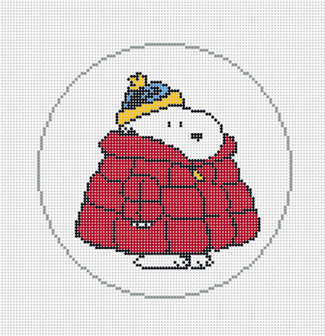 PEANUTS Football - Snoopy in Puffer Coat Round Canvas