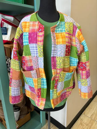 Vintage Quilt Jacket Patchwork Plaid