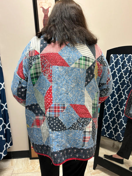 Vintage  Quilt Jacket Blue