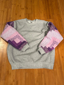 Vintage quilt sleeve sweatshirt