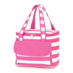 Pink Stripe Cooler Bag