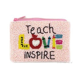 Teach, Love, Inspire Beaded Pouch