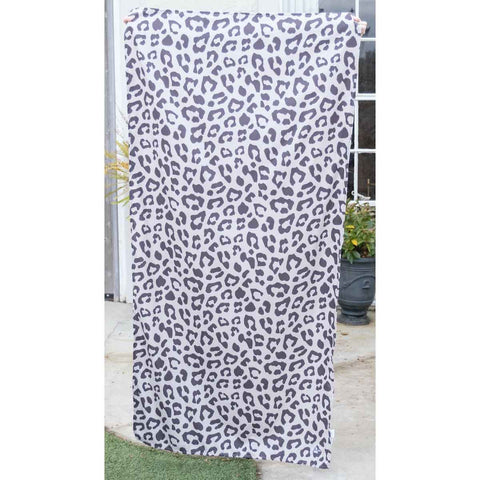 Microfiber Beach Towel - Leopard Beach Towel in Black/Shell