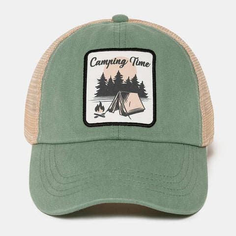 Camping Time Baseball hat - Sew Cute By Katie