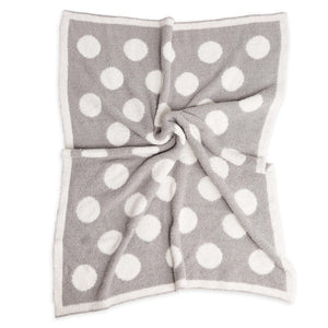 Super Soft Grey Polka Dot Baby Blanket - Sew Cute By Katie