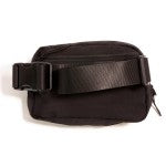Cross Body Nylon Belt Bag - black
