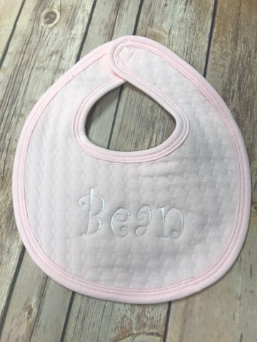 Quilted Baby Bib - Pink - Sew Cute By Katie