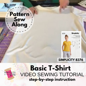 Basic T-shirt Sew Along Video Simplicity Pattern 8376 - Sew Cute By Katie