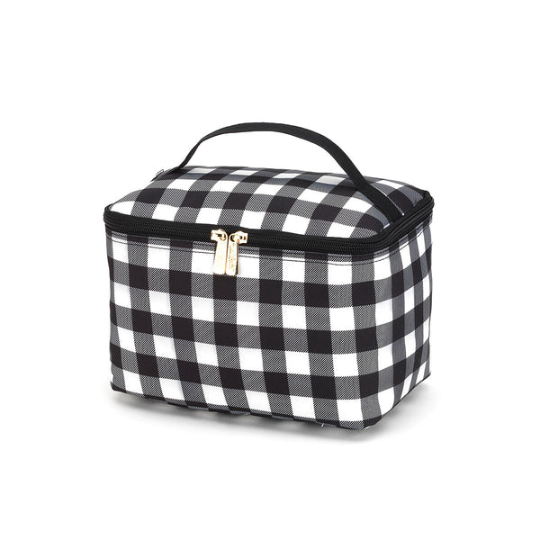 Cosmetic Bag - Black and White Gingham - Sew Cute By Katie