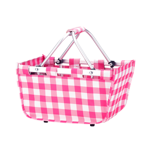 Mini Market Tote - pink  gingham - Sew Cute By Katie