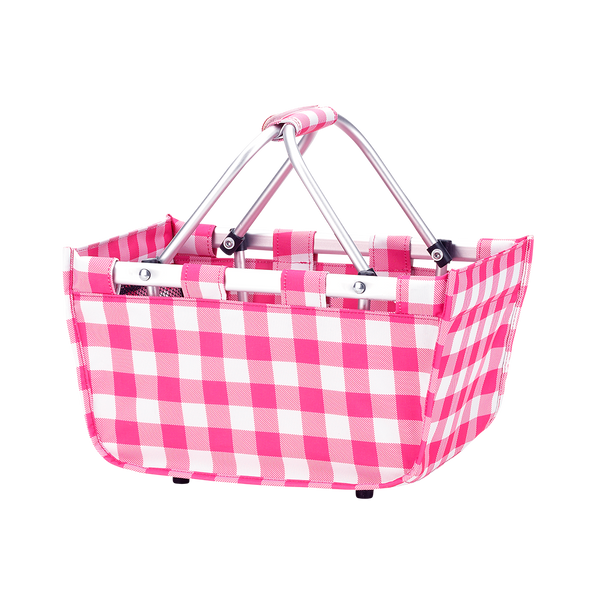 Mini Market Tote - pink  gingham - Sew Cute By Katie