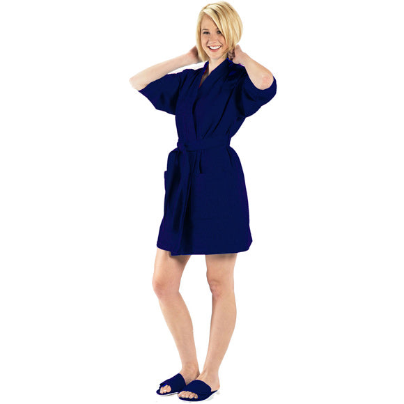 Waffle Weave Robe - Navy - Sew Cute By Katie
