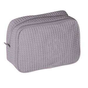 Waffle Weave Cosmetic Bag - gray - Sew Cute By Katie