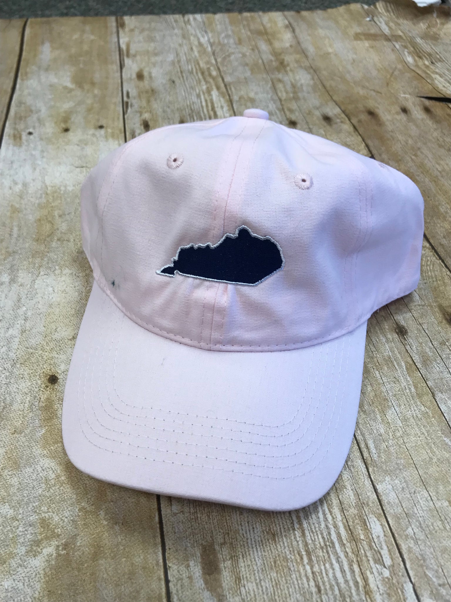 Baseball Hat - Pink with BLUE embroidered State of KY - Sew Cute By Katie