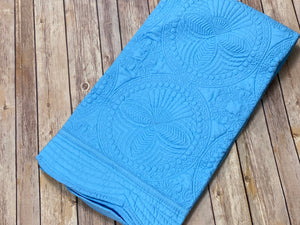 Baby Blanket Quilted - medium blue - Sew Cute By Katie