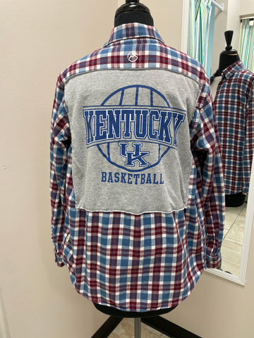 Upcycled Flannel - Kentucky Basketball