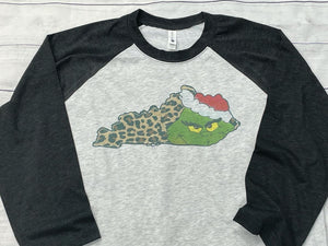 Kentucky Leopard print Black Raglan Christmas Shirt - Sew Cute By Katie