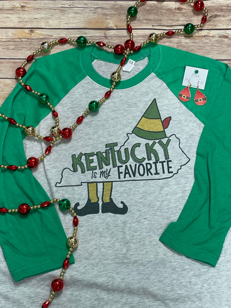 Kentucky is my Favorite Elf theme Christmas Shirt - Sew Cute By Katie